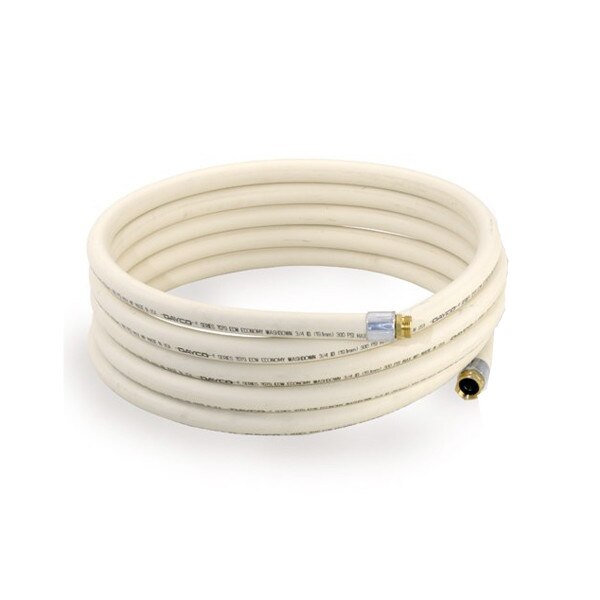 White 3/4" Hot Water Washdown Hose, 25' Long (Withstands Temperatures
